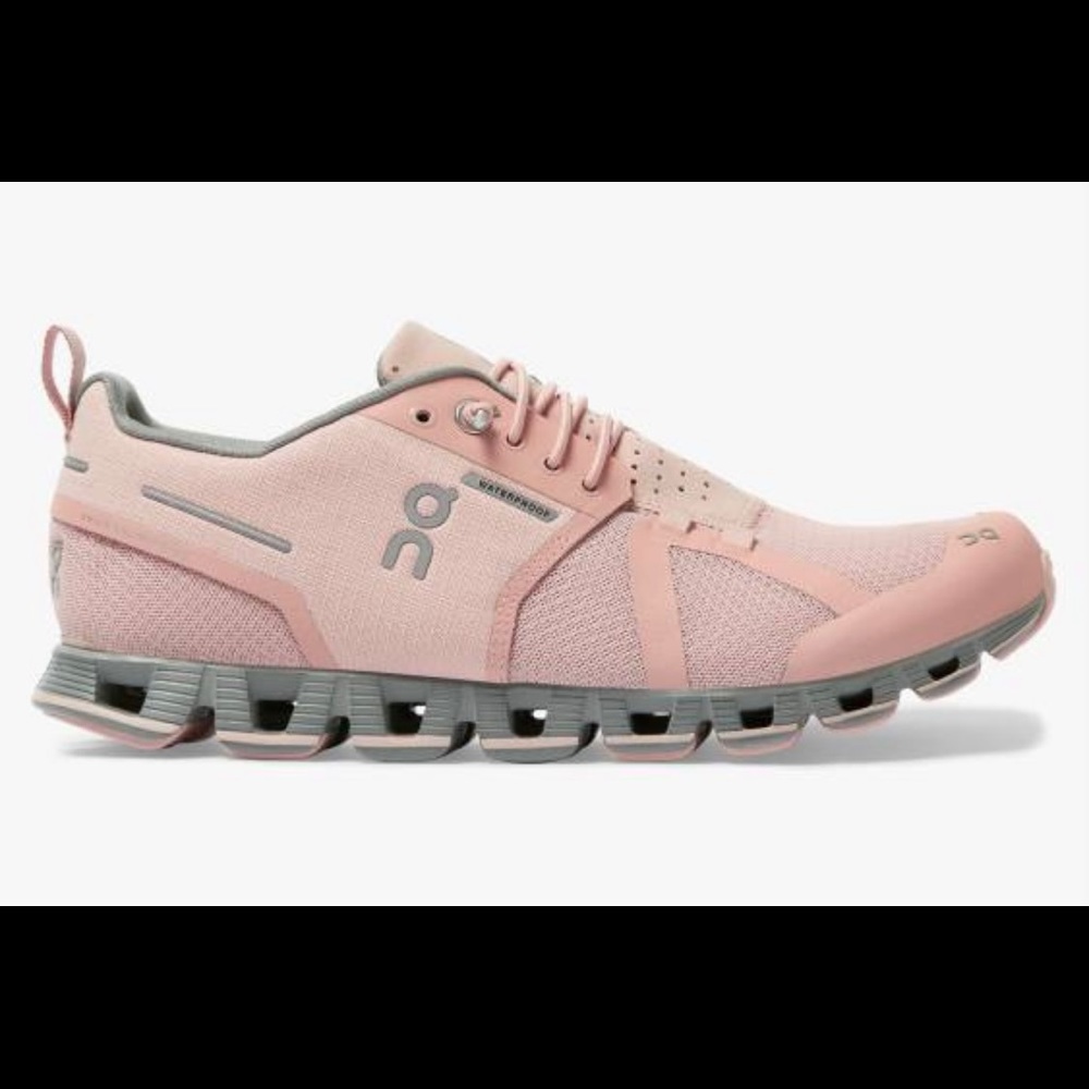 On cloud pink & gray rose lunar waterproof running shoes sneakers size 10